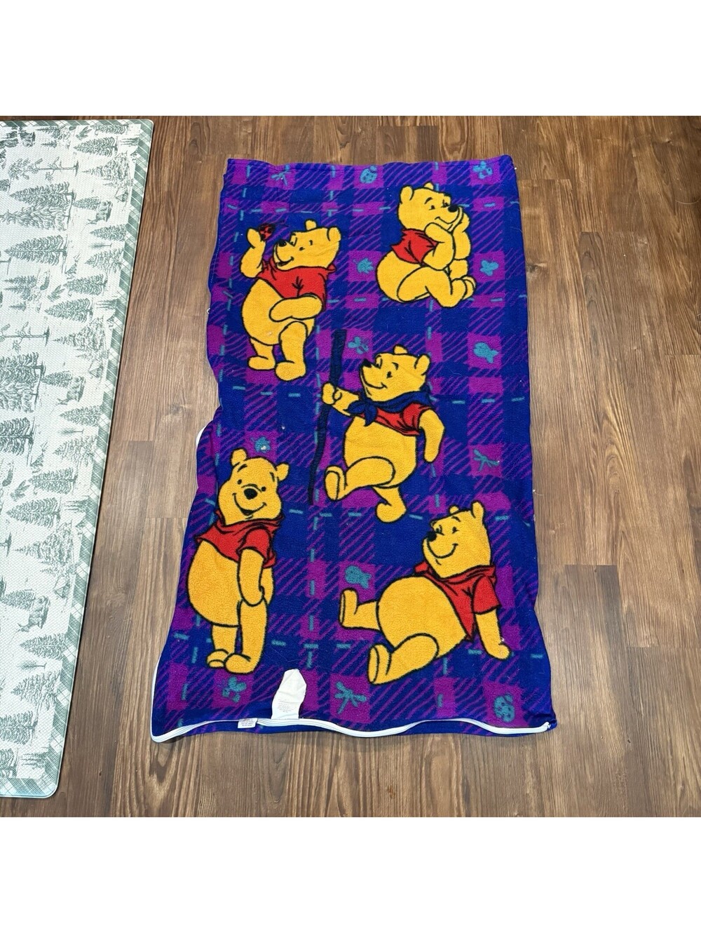 Vintage Disney 90’s Winnie the Pooh Sleeping Bag Night Time Size 50x29 - Picture 5 of 8